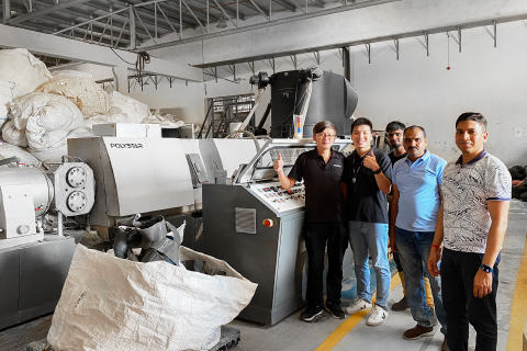 Installation of Recycling Machine for LDPE Film Waste